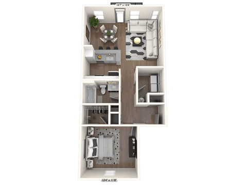 a floor plan of a 3 bedroom apartment